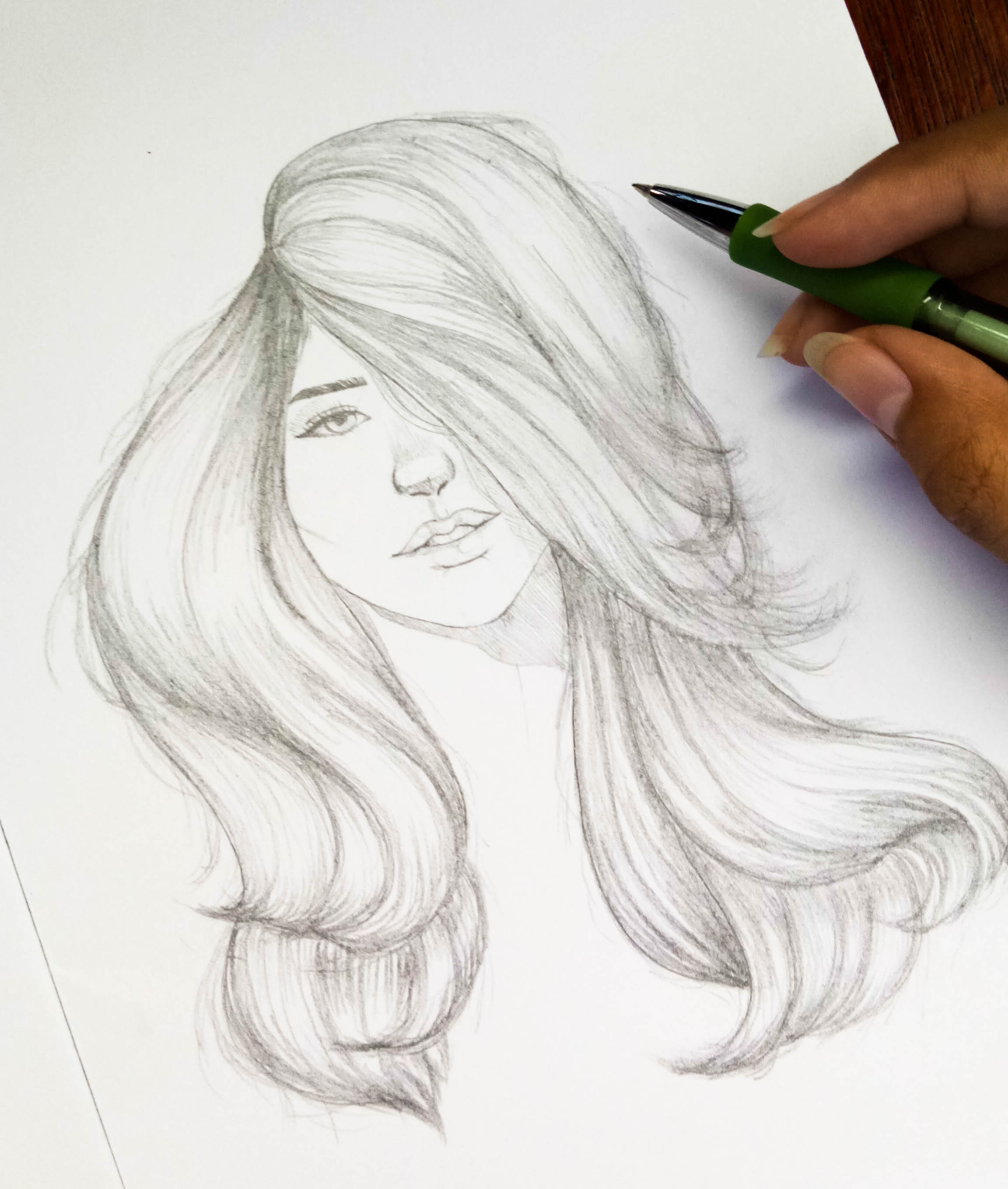 Artwork No. 1 – How I draw voluminous hair