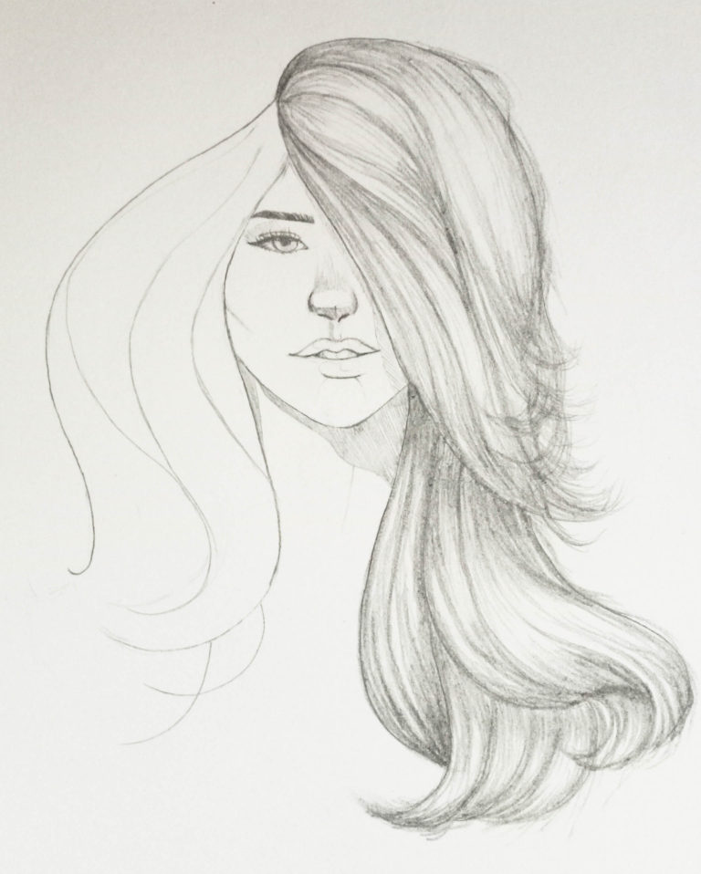 Artwork No. 1 - How I draw voluminous hair • Blogs by Adeline