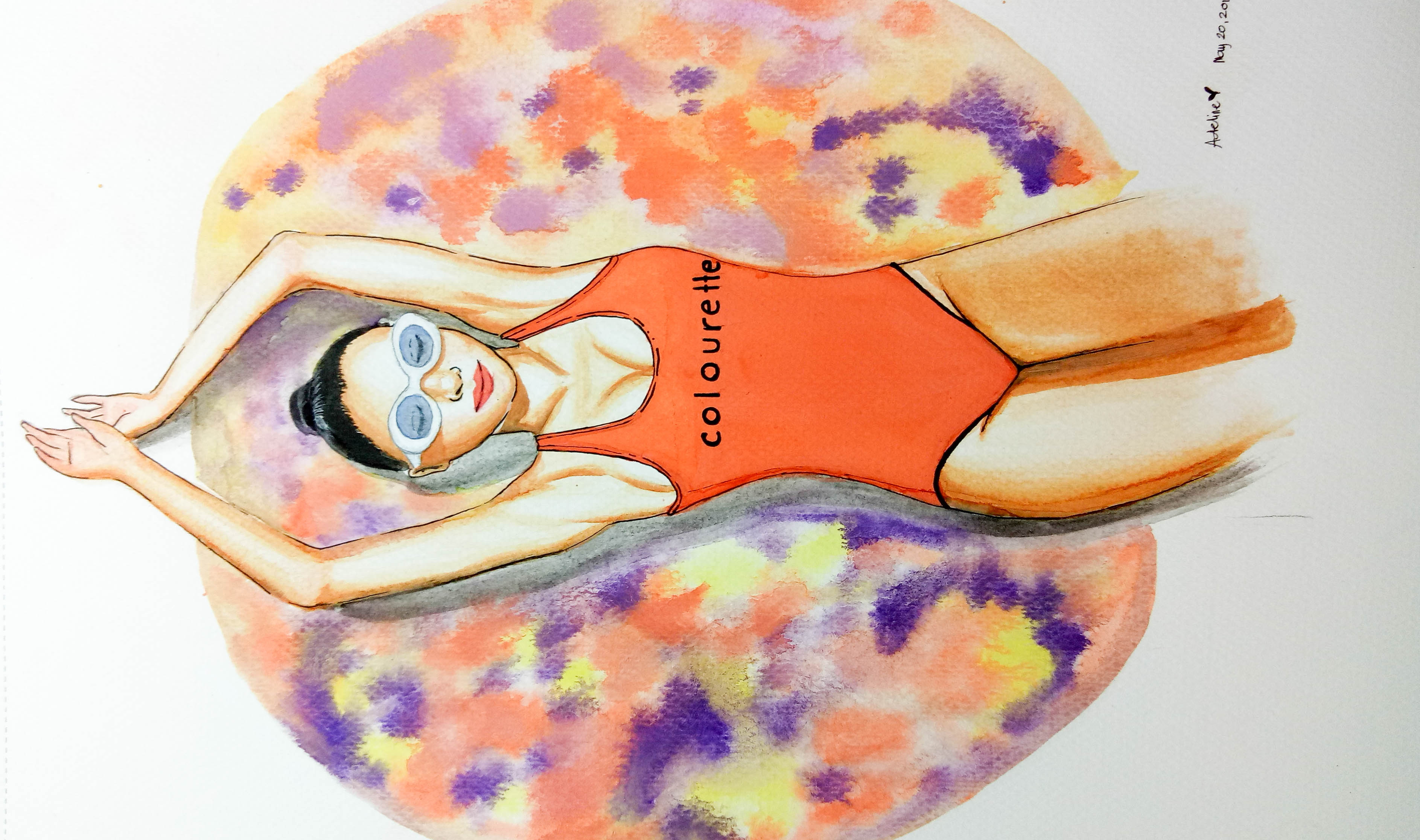 Artwork No. 2 : Dreaming summertime – A step by step watercolor painting process